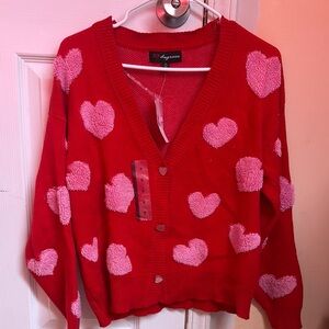 33 Degrees heart sweater size medium